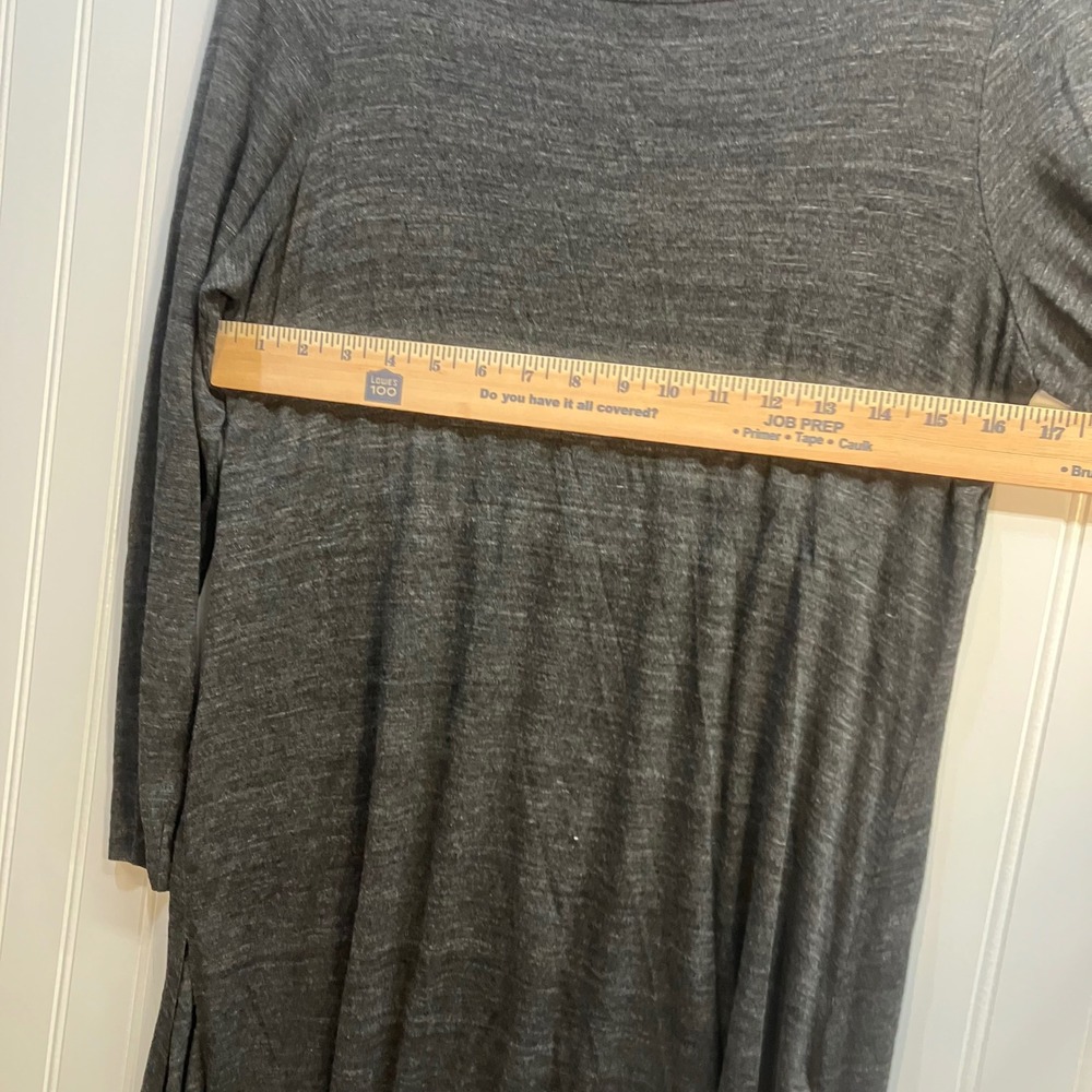 Eileen Fisher Gray Viscose Long Sleeve Tunic Dress Scoop Neck M Luxury Lagenlook - Picture 8 of 8